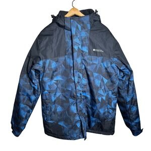 Men's Blue Geometric Ski Jacket